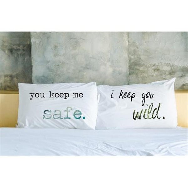 One Bella Casa One Bella Casa 73879CSE Keep Me Safe Keep You Wild Pillow Case - Multicolor; Set of 2 73879CSE